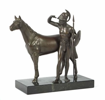 19th/20th-century sculptor, “Greek Warrior with Ho
