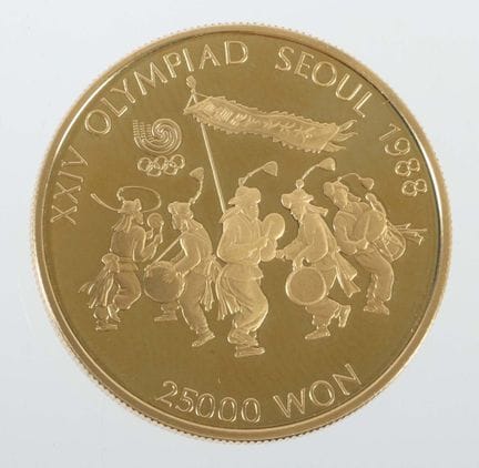 Olympic Gold Coin, Seoul, South Korea, dated 1986/