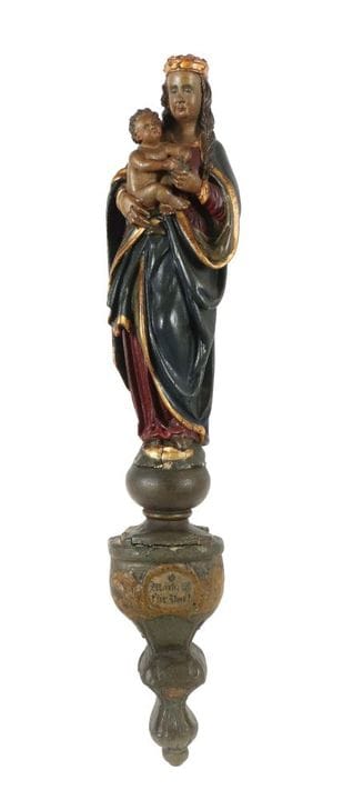 18th/19th-century woodcarving, “Madonna and Child,