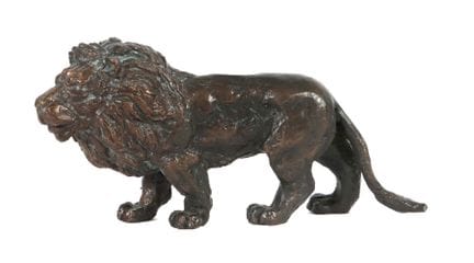 20th-century sculptor. “Striding Lion,” bronze, pa