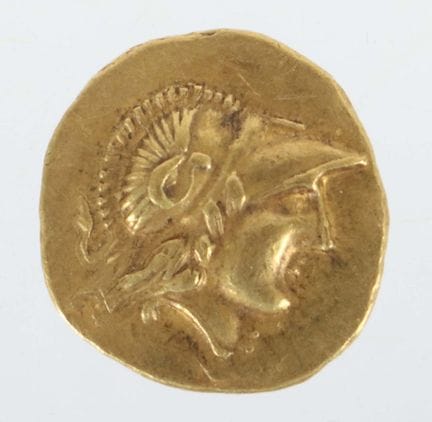 马其顿金币，亚历山大三世（公元前310-275年），约6.8克，有年代痕迹，可能是重铸币。