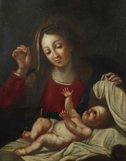 17th/18th-century painter. “Mary with Child,” the 