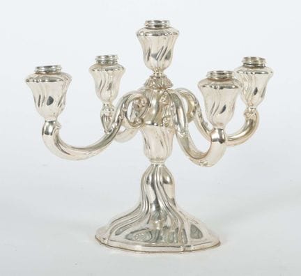 Five-candle Baroque-style candlestick by Bruckmann