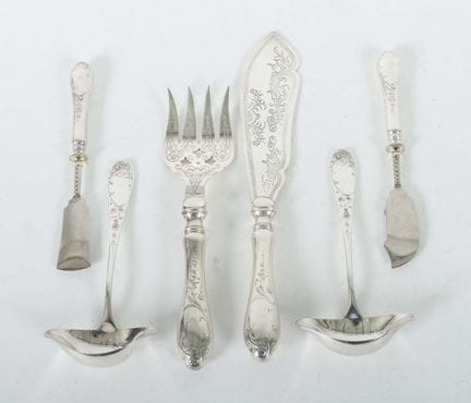 6-piece serving set by WMF, Geislingen, early 20th
