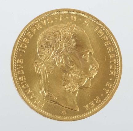 Gold coin, 8 florins | 20 francs, Imperium Austria