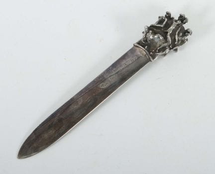 Christofle letter opener, Paris, dated 1974, silve