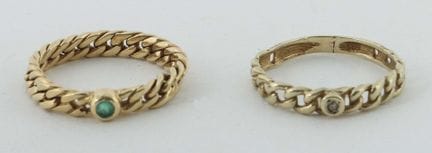 2 bagues du XXe siècle, 1 bague en or jaune 585 (e