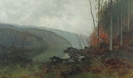 Pittore del XX secolo. “Paesaggio autunnale”, vedu