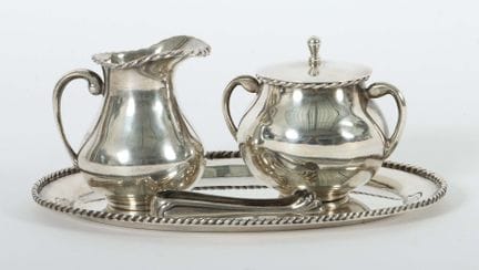 Cream Set, Mexico, 20th century, sterling silver, 
