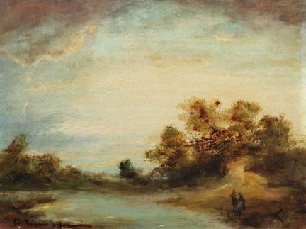 Pittore del XIX/XX secolo. “Il corso del fiume”, p