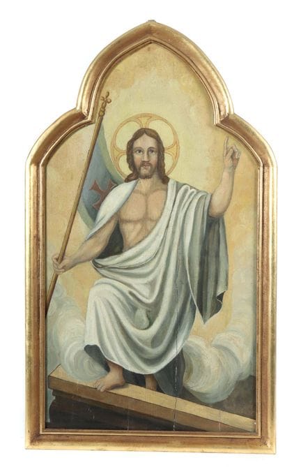 Pittore del XIX/XX secolo. “Gesù risorto”, raffigu