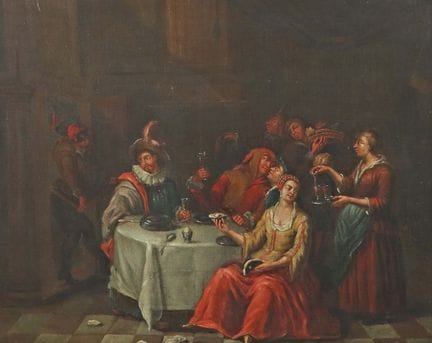 Pittore/copista del XIX secolo. “Elegante compagni
