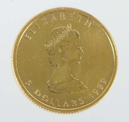 5-dollar gold coin from Canada, 1989, 999 gold, ap