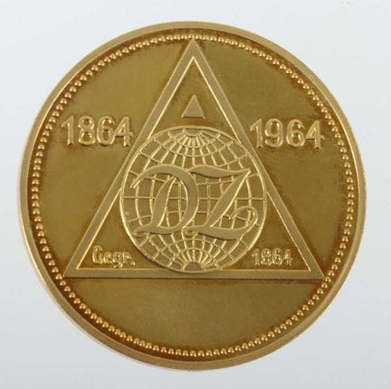 Germany Anniversary Gold Medal, 1964, 333 gold, ap