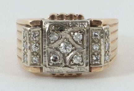 Bague sertie de diamants, XXe siècle, bague en or 
