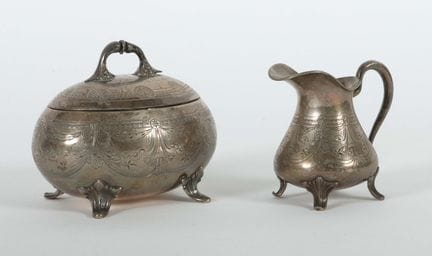 Milk jug &amp; sugar bowl, early 20th century, 800