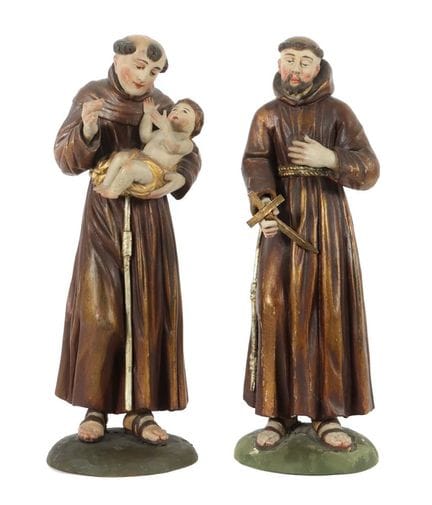 19th- and 20th-century woodcarver. Two figures of 