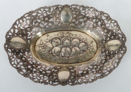 Oval openwork bowl, probably from Hanau, circa 190