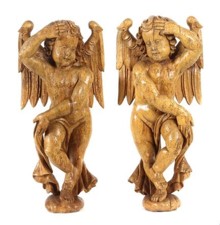 18th-century woodcarver. “Pair of Angels,” carved 