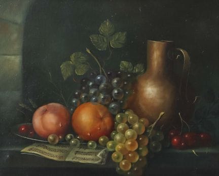 Pittore del XX secolo. “Natura morta con frutta”, 