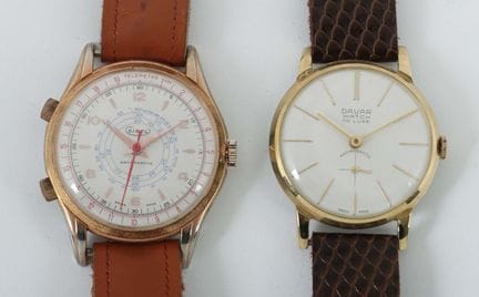 2 只 20 世纪男士腕表，2 只男士腕表，品牌分别为 Davar Watch De Luxe 和 
