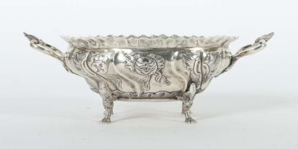 Copenhagen footed bowl, 1762, silver, approx. 370 