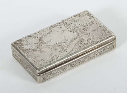 Snuffbox, Vienna, mid-19th century, 13-carat silve