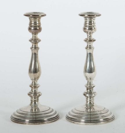 Pair of single-flame candlesticks, Gorham/USA, 20t