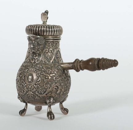 Chocolate pot, Netherlands, ca. 1900, 833 silver, 