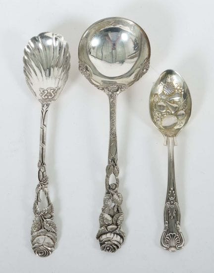 3 assorted spoons, 20th century, 800 silver/silver
