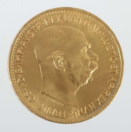 20-krone gold coin from Austria, dated 1915, 900 g