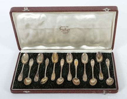 Set of 12 coffee spoons by Georges Fouquet-Lapar, 