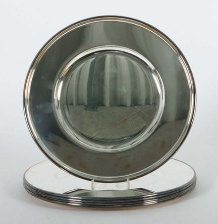 Set of 6 Bellotto serving plates, Padua, 20th cent
