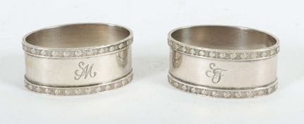 Pair of napkin rings, 20th century, 800 silver, ap
