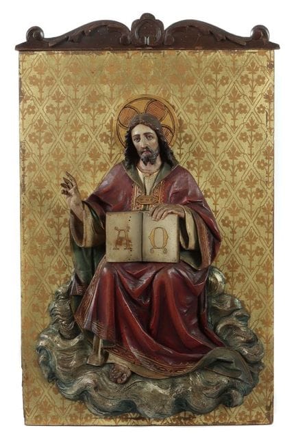 19th/20th-century woodcarving, “Christ Pantokrator