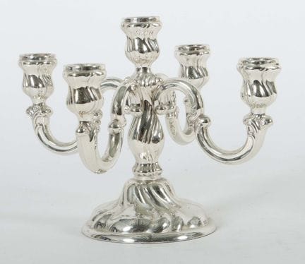 Five-candle Baroque-style candlestick by Emil Herm