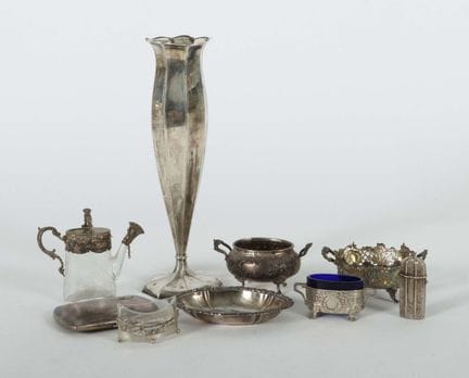 Assortment of 20th-century silver, 800 silver or a
