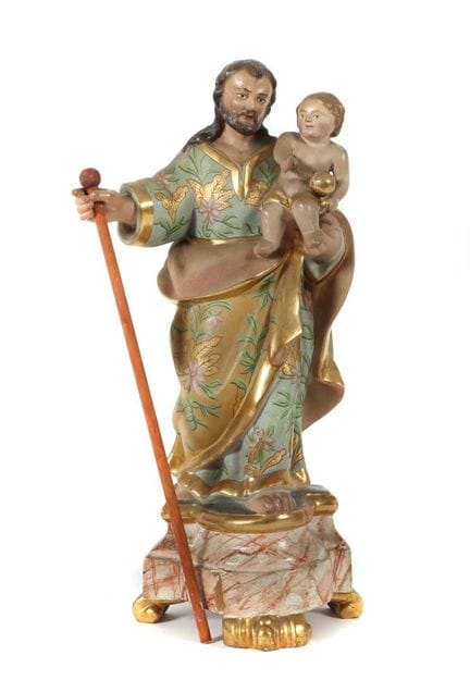 19th/20th-century woodcarver, “St. Joseph,” Carved