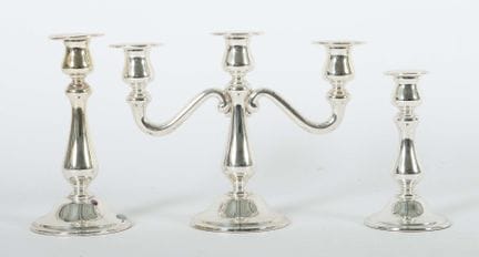 3 different candlesticks by Emil Hermann, Waldstet