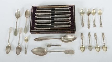 Assortment of silverware from the 19th/20th centur