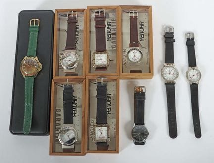 一套9只20世纪腕表，一套9只腕表，其中7只为Retuhr品牌，部分附原装表盒，1只为Vostok 