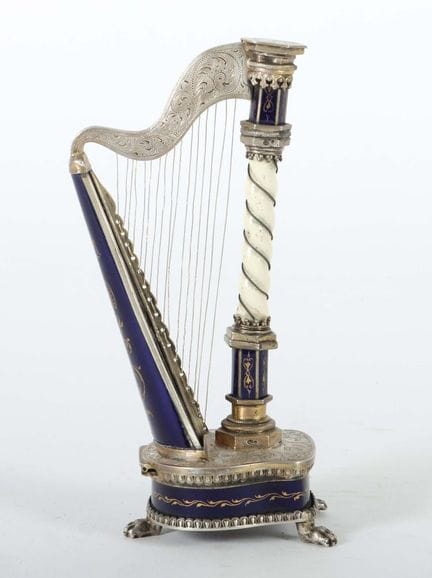 Miniature harp by Ludwig Politzer (1841–1907), Vie