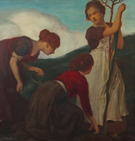 Pittore/copista del XIX/XX secolo. “Le giardiniere