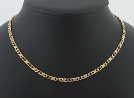 链条，20世纪，585黄金链条，长度：45厘米，约20.1厘米，带有工匠印记和印记，有轻微佩戴痕迹。