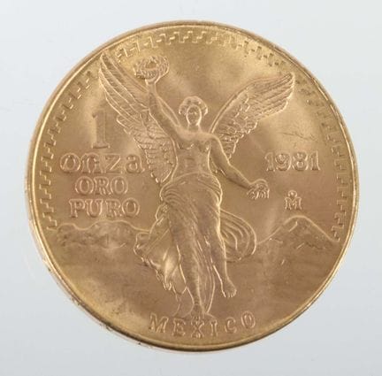 Libertad gold coin, Mexico, dated 1981, 900 gold, 