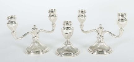 3 candlesticks by Gebrüder Kühn, Schwäbisch Gmünd,