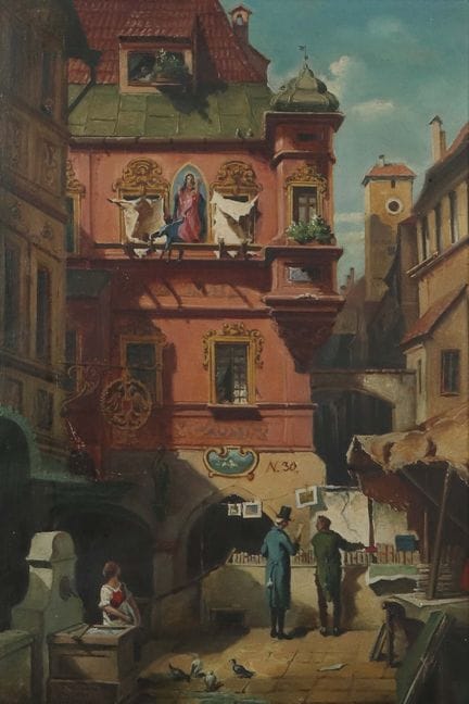Copista del XX secolo. “L’antiquario”, veduta di u