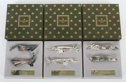 6 figurative knife rests by Christofle, Paris, 20t