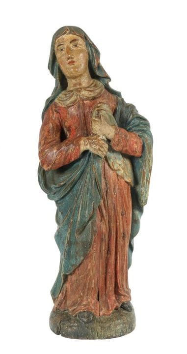 18th/19th-century woodcarving, “Mourning Madonna,”