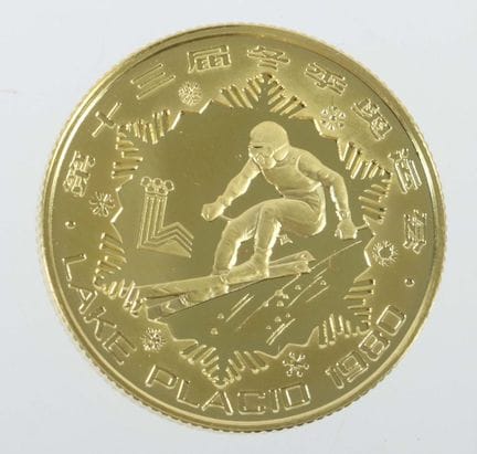 China Olympic gold coin, dated 1980, 917 gold, app